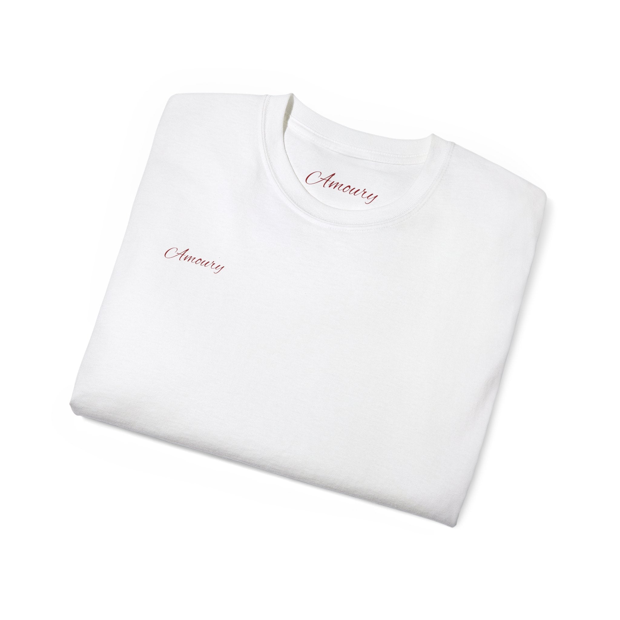 I can´t Flirt red | Minimal Text Back Print t-shirt