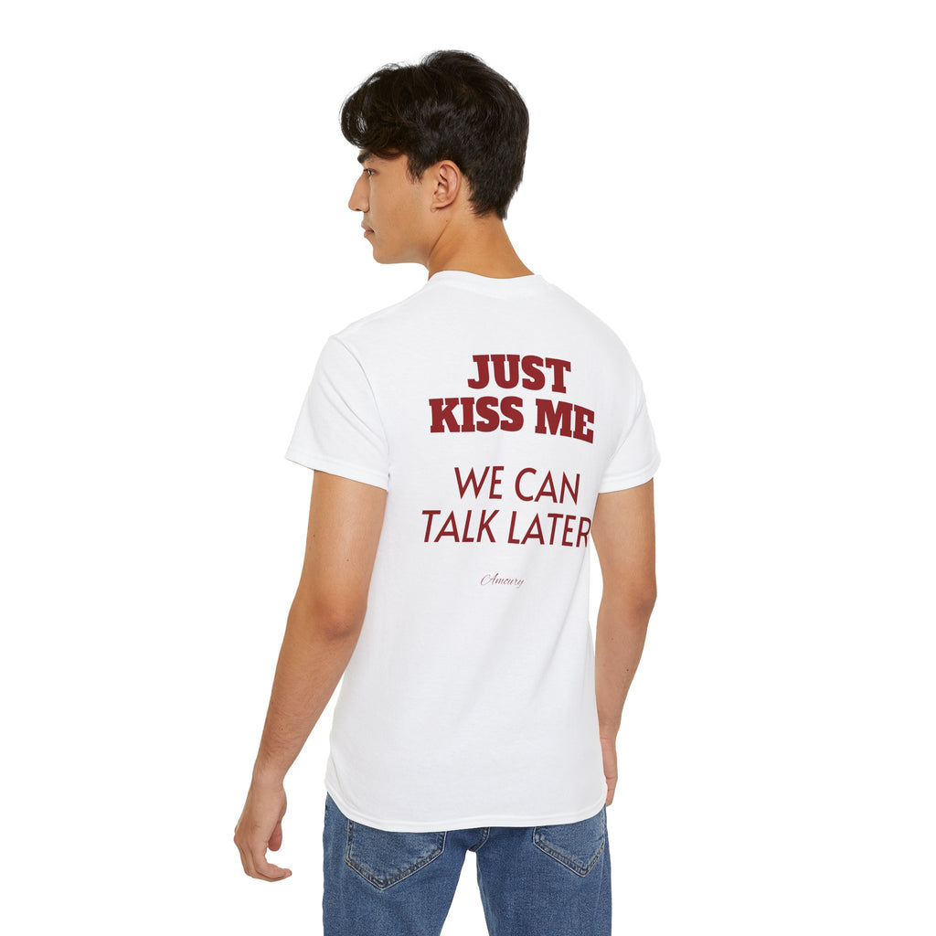 JUST KISS ME | Minimal Text Back Print t-shirt