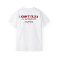 I can´t Flirt red | Minimal Text Back Print t-shirt