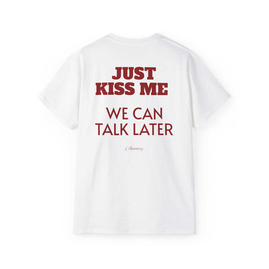 JUST KISS ME | Minimal Text Back Print t-shirt