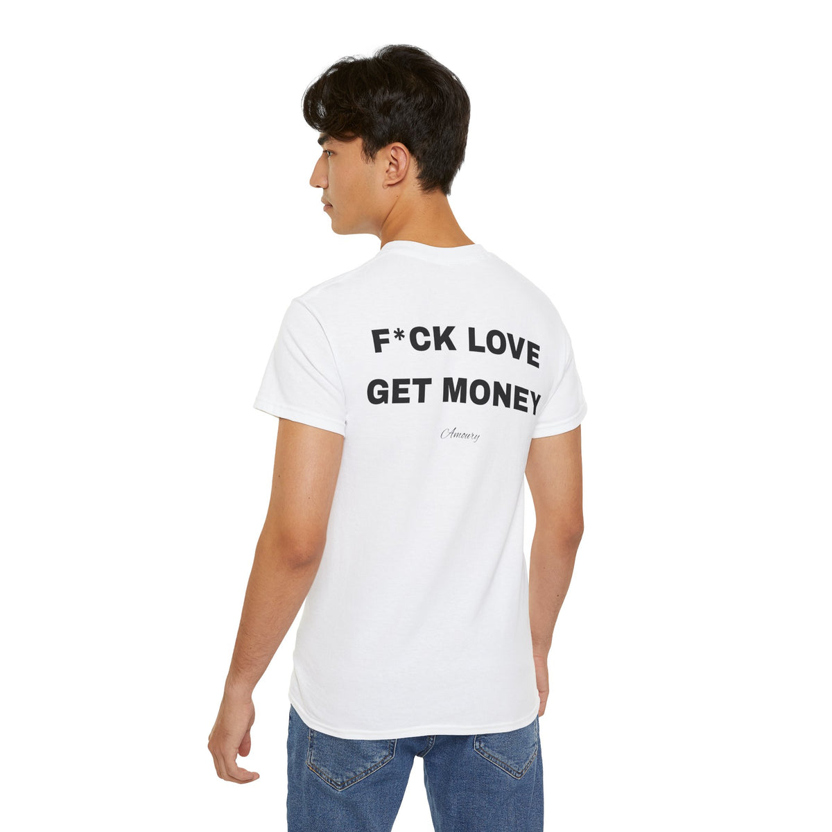 F*CK LOVE GET MONEY| Minimal Text Back Print t-shirt